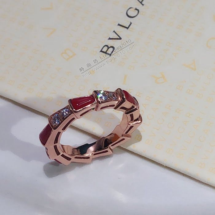 Bvlgari飾品 寶格麗全新Serpenti Viper戒指系列 925純銀鍍金男女戒指  zgbq3092